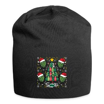 Bier Weihnachten Ugly Christmas Xmas Saufen Trinke - Jersey-Beanie - Schwarz - Vorne