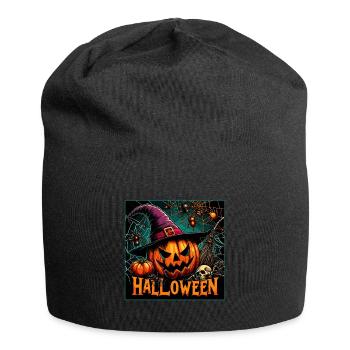 Halloween Pumpkin Witch Hat Grimace Creepy Horror - Jersey Beanie - black - Front