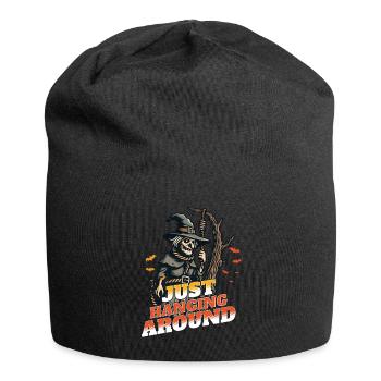 Lustiger Halloween Spruch Just Hanging Around - Jersey-Beanie - Schwarz - Vorne