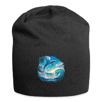 Dolphin Dolphins Dolphin - Jersey Beanie - black - Front