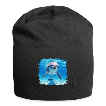 Dolphin Dolphins Dolphin - Jersey Beanie - black - Front