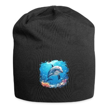 Dolphin Dolphins Dolphin - Jersey Beanie - black - Front