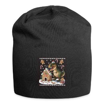 Dinosaur Ugly Christmas Christmas Xmas Trex - Jersey Beanie - black - Front