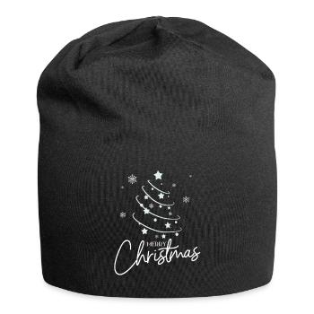 Weihnachtsstern Spirale Stil - Jersey-Beanie - Schwarz - Vorne