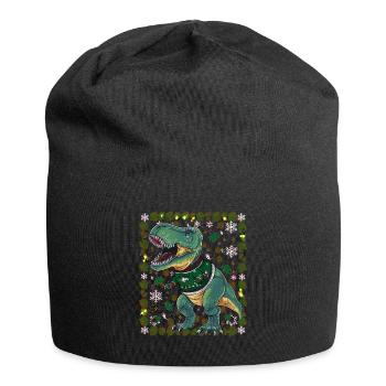 Dinosaur Ugly Christmas Christmas Xmas Trex - Jersey Beanie - black - Front