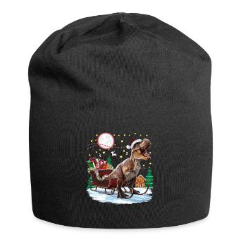 Dinosaur Ugly Christmas Christmas Xmas Trex - Jersey Beanie - black - Front