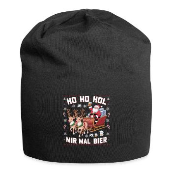 Bier Ugly Christmas Weihnachten Xmas Santa Claus - Jersey-Beanie - Schwarz - Vorne