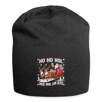 Bier Ugly Christmas Weihnachten Xmas Santa Claus - Jersey-Beanie - Schwarz - Vorne