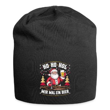 Bier Ugly Christmas Weihnachten Xmas Santa Claus - Jersey-Beanie - Schwarz - Vorne