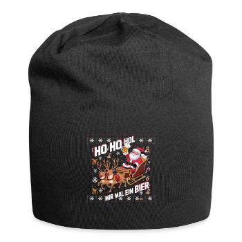 Bier Ugly Christmas Weihnachten Xmas Santa Claus - Jersey-Beanie - Schwarz - Vorne