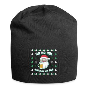 Bier Ugly Christmas Weihnachten Xmas Santa Claus - Jersey-Beanie - Schwarz - Vorne