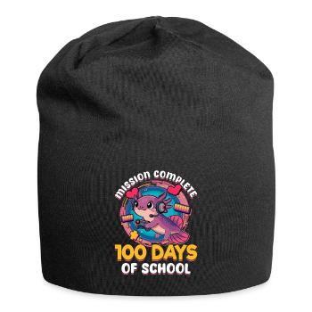 Gamer Axolotl Kawaii 100 Days of School - Jersey Beanie - black - Front