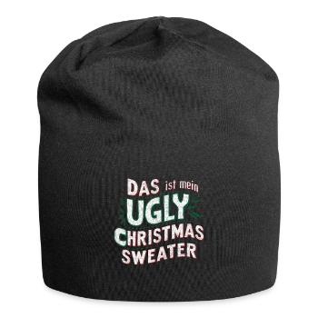 Pull de Noël moche Weihnachten Noël Père Noël - Bonnet en jersey - noir - Devant