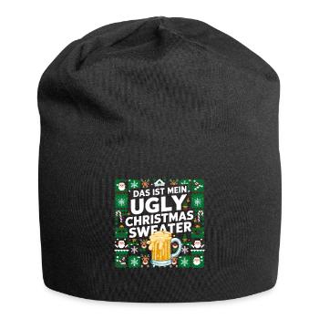 Ugly Christmas Sweater Weihnachten Xmas Santa Bier - Jersey-Beanie - Schwarz - Vorne