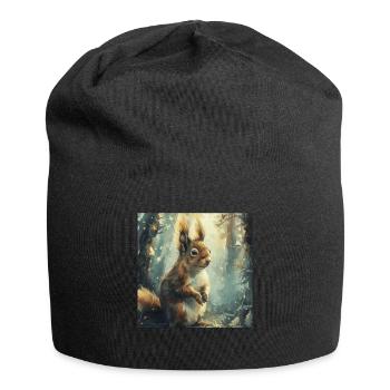 Écureuil - Bonnet en jersey - noir - Devant