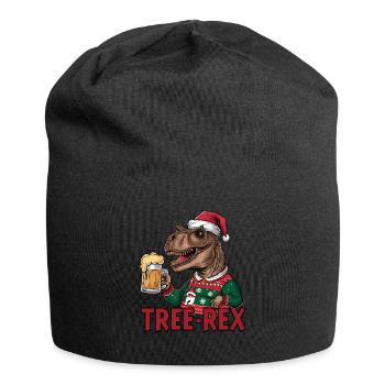 Dino Trex Ugly Christmas Weihnachten Xmas Bier - Jersey-Beanie - Schwarz - Vorne