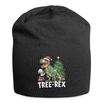 Dino Trex Ugly Christmas Weihnachten Xmas Bier - Jersey-Beanie - Schwarz - Vorne