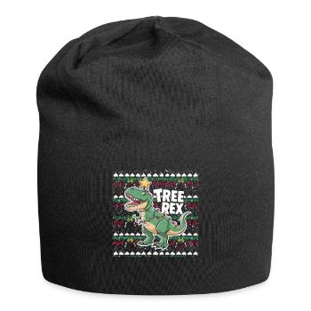 Dino Trex Ugly Christmas Weihnachten Xmas Bier - Jersey-Beanie - Schwarz - Vorne