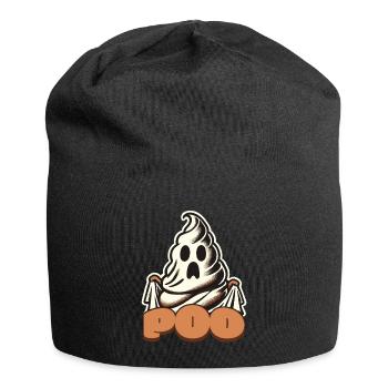Lustiges Kackhaufen Gespenst Poo Anstatt Boo - Jersey-Beanie - Schwarz - Vorne