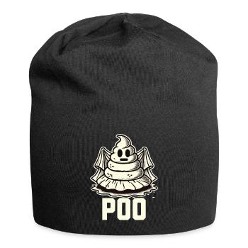 Lustiges Kackhaufen Gespenst Poo Anstatt Boo - Jersey-Beanie - Schwarz - Vorne