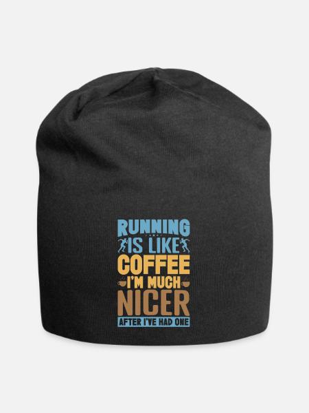 Running Is Like Coffee Marathon Runner - Jersey-Beanie - Schwarz