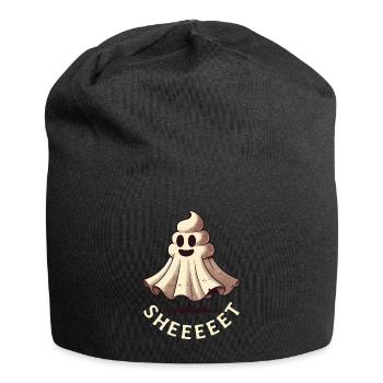 Lustiges Kackhaufen Gespenst Humorvolle Kacke - Jersey-Beanie - Schwarz - Vorne