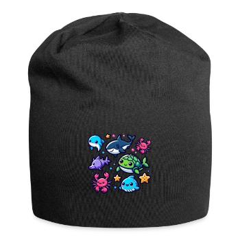 Colorful sea creatures for kids Sea creatures - Jersey Beanie - black - Front