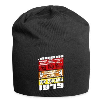 46 Year Old Born 1979 Birthday - Jersey Beanie - black - Front