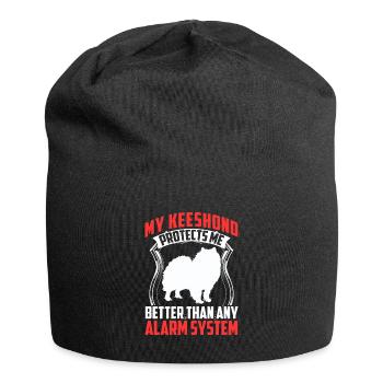Wolfspitz protects me better Keeshond - Jersey Beanie - black - Front