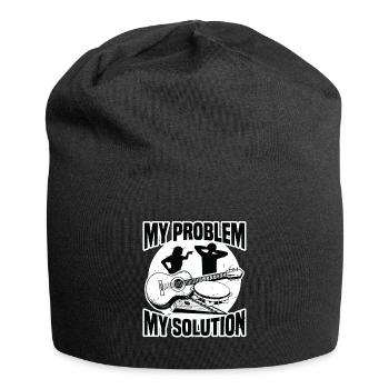 Folk Music Enthusiast My Problem My Pictogram Dad - Jersey Beanie - black - Front