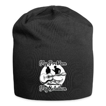 Passionnée de musique folklorique Mon problème Ma maman pictogramme - Bonnet en jersey - noir - Devant