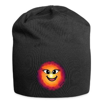 Soleil Visage Lever du soleil Ensoleillé Soleil - Bonnet en jersey - noir - Devant