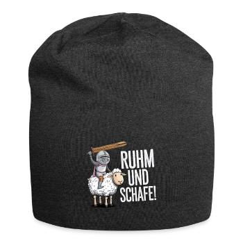 Ruhm und Schafe Brettspiel Spruch - Jersey-Beanie - Anthrazit - Vorne