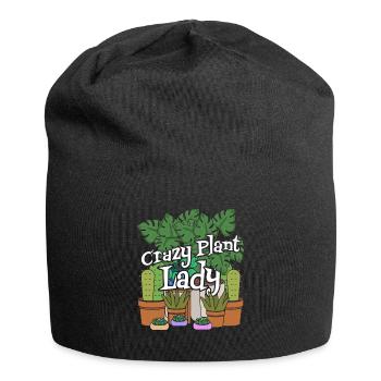Crazy Plant Lady Plants Potted Plant - Jersey Beanie - black - Front