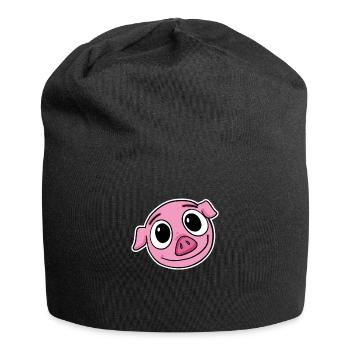 Schwein Kopf - Jersey-Beanie - Schwarz - Vorne