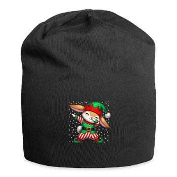 Christmas Bunny Elf Funny Bunny Lover - Jersey Beanie - black - Front