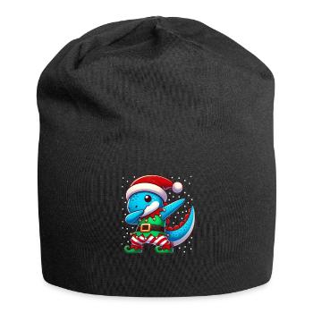 Christmas Dinosaur Elf Funny Dinosaur Lover Dino - Jersey Beanie - black - Front