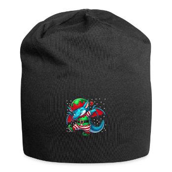 Christmas Dragon Elf Funny Dragon Lover - Jersey Beanie - black - Front