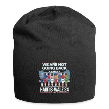 We Are Not Going Back Harris-Walz 2024 Political - Jersey Beanie - black - Front