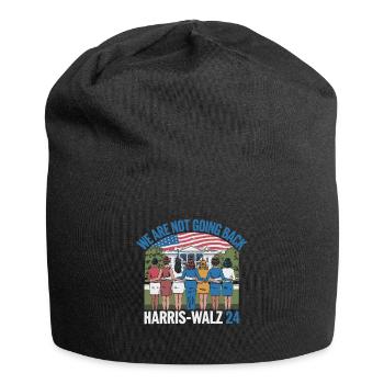 We Are Not Going Back Harris-Walz 2024 Political - Jersey Beanie - black - Front
