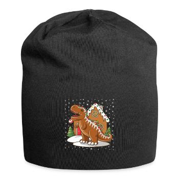 Dinosaurier Trex T-Rex Christmas Weihnachten Xmas - Jersey-Beanie - Schwarz - Vorne