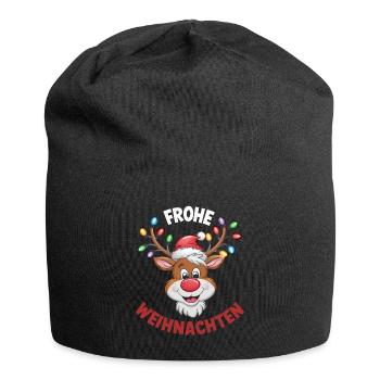 Reindeer Deer Xmas Reindeer Christmas Christmas - Jersey Beanie - black - Front