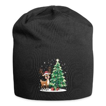 Reindeer Deer Xmas Reindeer Christmas Christmas - Jersey Beanie - black - Front