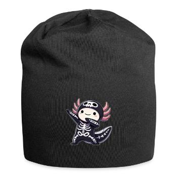 Halloween Skeleton Cute Axolotl Men - Jersey Beanie - black - Front