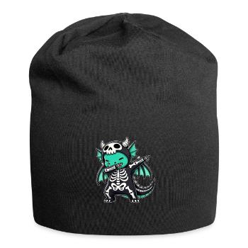 Halloween Skeleton Cute Dragon Men Women - Jersey Beanie - black - Front
