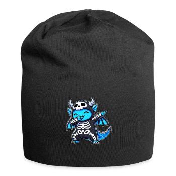 Halloween Skeleton Cute Dragon Men Women - Jersey Beanie - black - Front