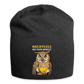 NACHTEULE BEI DER ARBEIT - Jersey-Beanie - Schwarz - Vorne