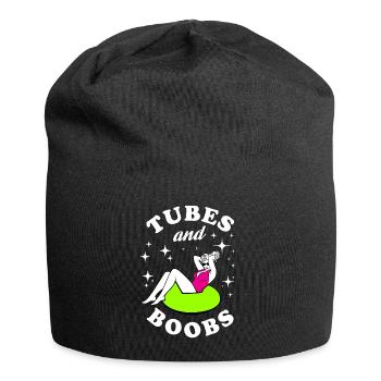 tubes et seins Design pour un fan de blagues sur tube - Bonnet en jersey - noir - Devant