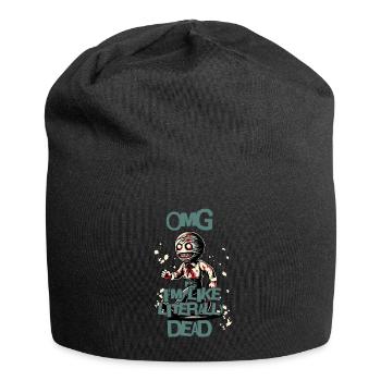 Funny Halloween Saying OMG I'm Dead - Jersey Beanie - black - Front