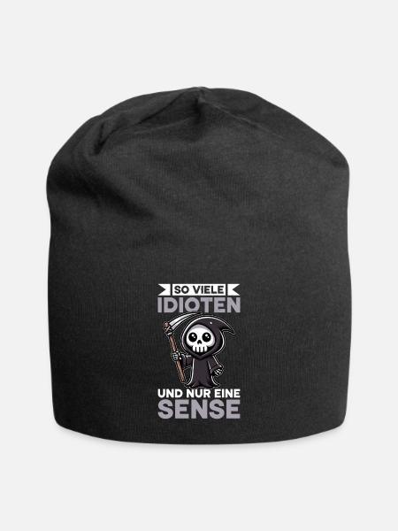So Viele Idioten und Nur Eine Sense Sarkasmus - Jersey-Beanie - Schwarz